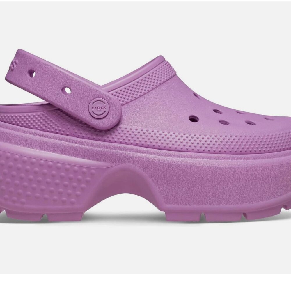 NWT Crocs Stomp 209347-6WQ Sandals Purple Slip On Platform Shoes GBO2626 M9 W 11 - Picture 5 of 11